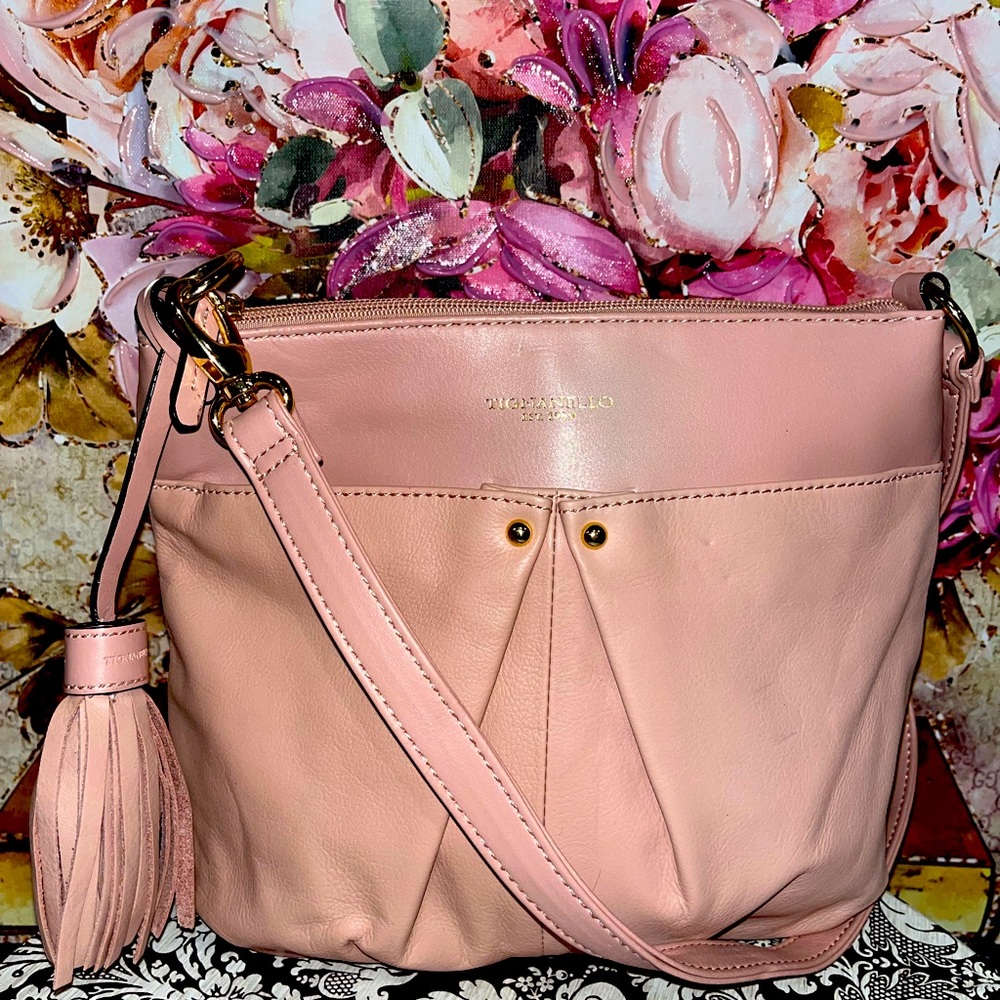 Tignanello Blush Pink Genuine Leather Crossbody Bag beautiful bag